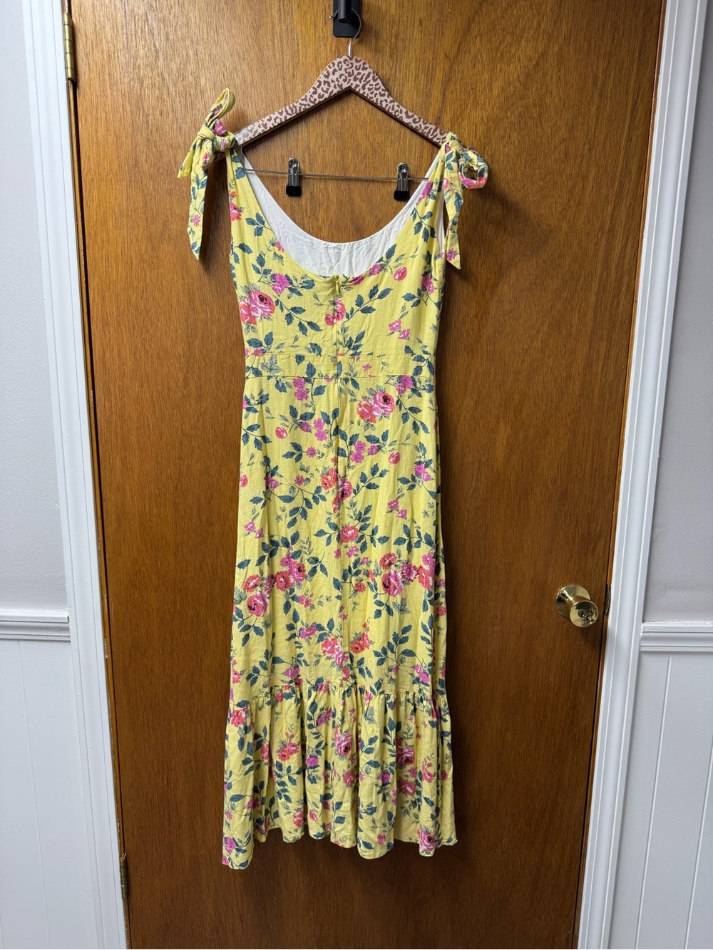 Kiel James Patrick Flower Garden Sleeveless Midi Dress Linen Blend Yellow 0 - Picture 12 of 13
